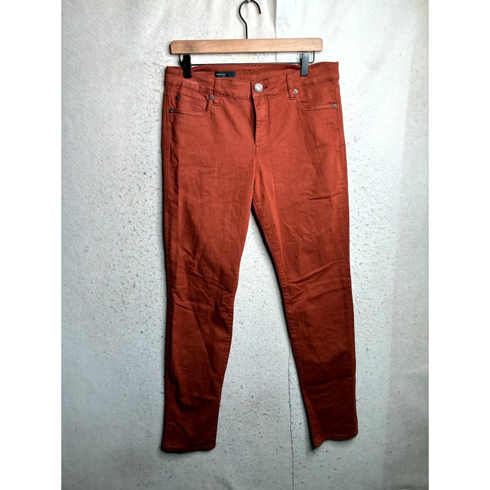 Kut From The Kloth Diana Skinny Jeans Womens 10 Rust Orange Denim 106443